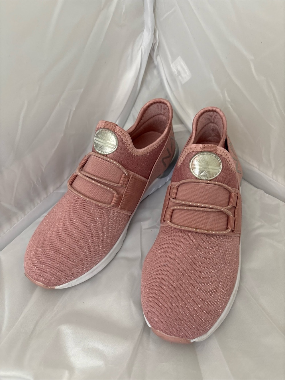 Nautica Women's Slip-On Athletic Sneakers in Rose Gold Accent